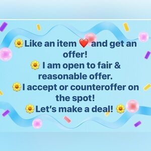 Reasonable offers will be taken into consideration, accepted, or counter offered